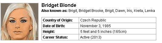 Pornstar Bridget Blonde