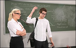 Hot teacher Britney Amber seducing her handsome student