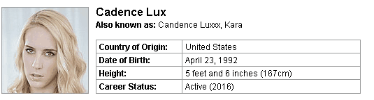 Pornstar Cadence Lux