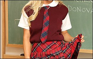 Hot student Cameron Dee stripping in the classroom