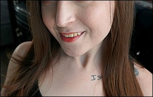 Cute busty brunette Cameron Minx getting nude