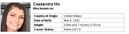 Pornstar Cassandra Nix