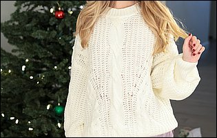 Young cuties Chanel Camryn and Molly Little in sweater posing for camera.