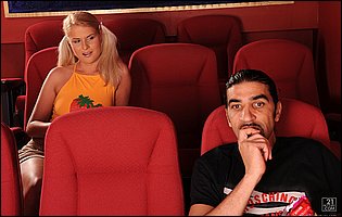 Lovely teen Charlotte Flame having hot sex in the cinema