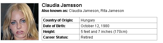 Pornstar Claudia Jamsson
