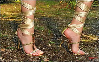 Danielle Maye in sexy shoes posing and showing off her dirty feet