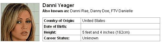 Pornstar Danni Yeager