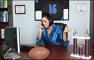 Dylan Ryder in black stockings getting fucked by a football player