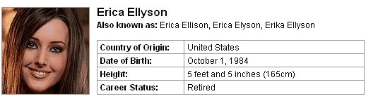 Pornstar Erica Ellyson