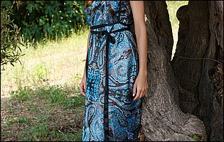 Eufrat in beautiful dress posing for your pleasure outdoor