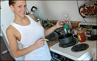 Eve Laurence getting fucked hard in the kitchen