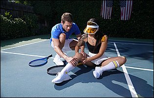 Cute tennis player Gina Valentina getting anal fucked
