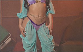 Beautiful genie Gina Valentina shows off her body