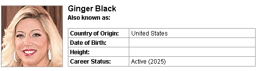 Pornstar Ginger Black