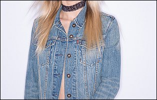 Goldie Rush poses in sexy top, panties and denim jacket