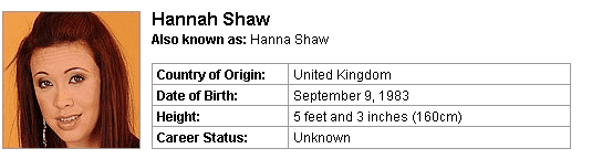 Pornstar Hannah Shaw