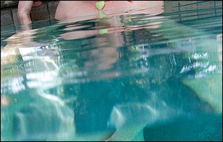 Heather Carolin having fun in the pool.