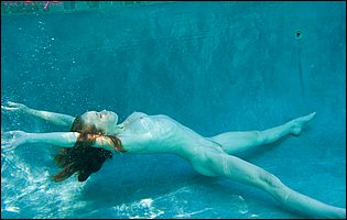 Heather Carolin having fun in the pool