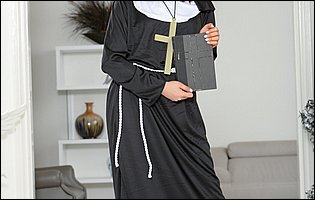 Naughty nun Isabella Nice strips for camera