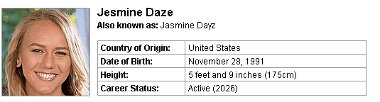 Pornstar Jasmine Daze