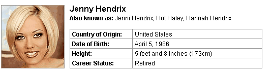 Pornstar Jenny Hendrix