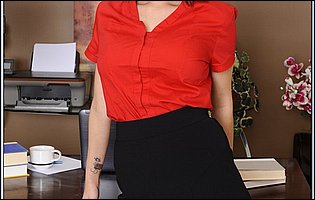 Hot secretary Jessica Robbin getting fucked by her boss