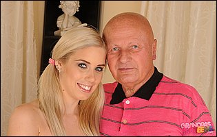 Pretty teen Katrin Wolf fucking with very old grandpa