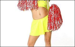 Hot cheerleader Katrin Wolf stripping and teasing