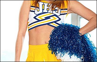 Hot cheerleader Kiara Diane posing and getting fucked