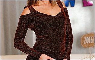 Kimmy Granger strips off her dress and sexy underwear