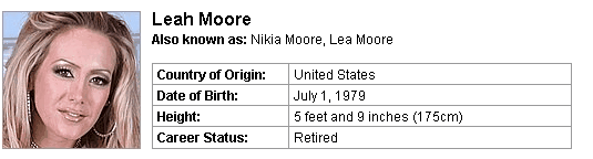 Pornstar Leah Moore