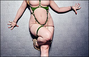 Big boobed blonde Lena Paul presents amazing body