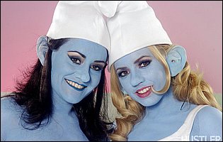 Sexy smurfettes Lexi Belle and Charley Chase having lesbian fun