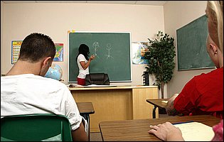 Hot teacher Lezley Zen gets fucked pretty hard in the classroom