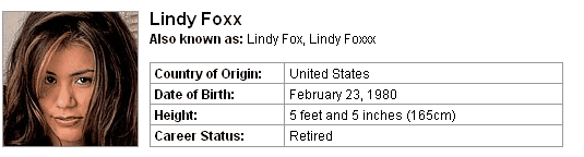 Pornstar Lindy Foxx