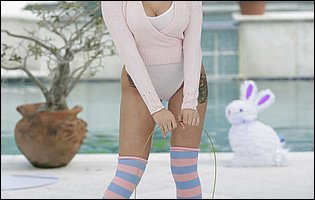 Sexy bunny Marsha May shows off her hot body and big ass