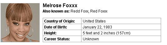 Pornstar Melrose Foxxx