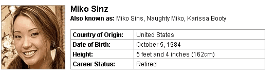 Pornstar Miko Sinz