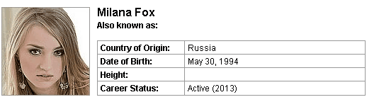 Pornstar Milana Fox