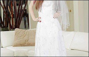 Beautiful bride Misha Cross posing for your pleasure