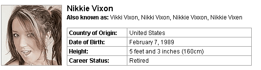 Pornstar Nikkie Vixon