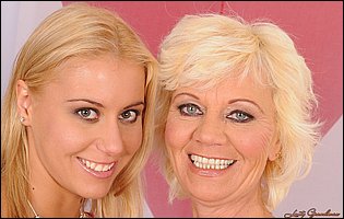 Nikky Thorne gets fucked by hot granny with strapon dildo
