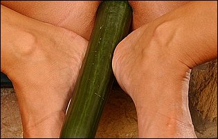 Beautiful Pocahontas fucking her pussy with cucumber