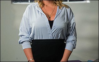 Big titted teacher Rachael Cavalli strips in classroom