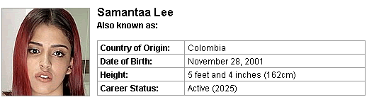 Pornstar Samantaa Lee