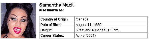Pornstar Samantha Mack