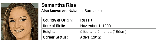 Pornstar Samantha Rise