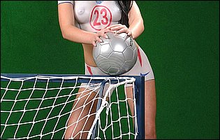 Hot soccer player Sandra Black posing for your pleasure