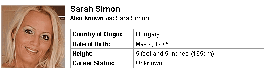 Pornstar Sarah Simon