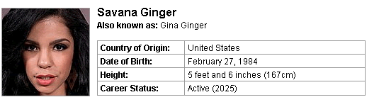Pornstar Savana Ginger